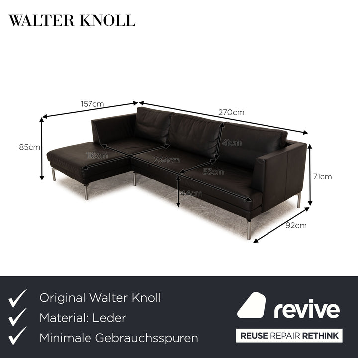 Walter Knoll Good Time Leder Ecksofa Schwarz Sofa Couch