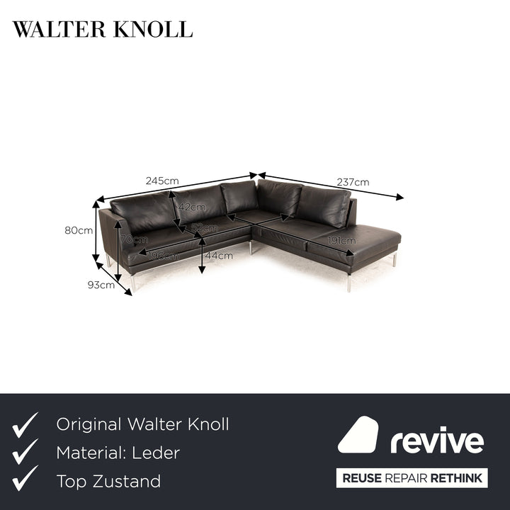 Walter Knoll Good Time Leder Ecksofa Schwarz Sofa Couch