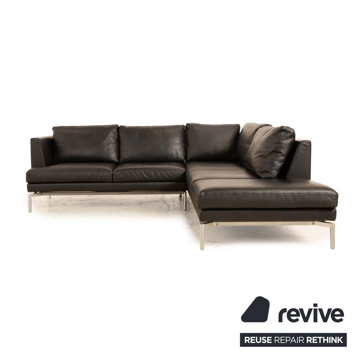 Walter Knoll Good Time Leder Ecksofa Schwarz Sofa Couch