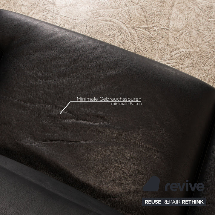 Walter Knoll Good Time Leder Ecksofa Schwarz Sofa Couch