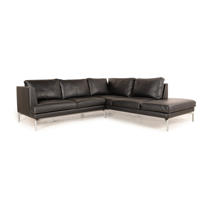Walter Knoll Good Time Leather Corner Sofa Black Sofa Couch