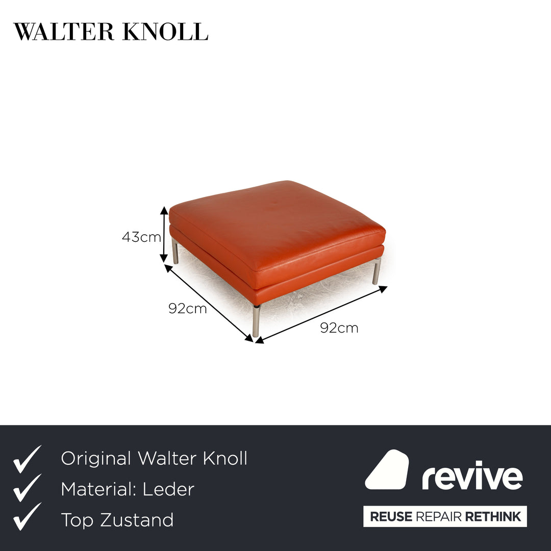 Walter Knoll Good Time Leather Stool Orange