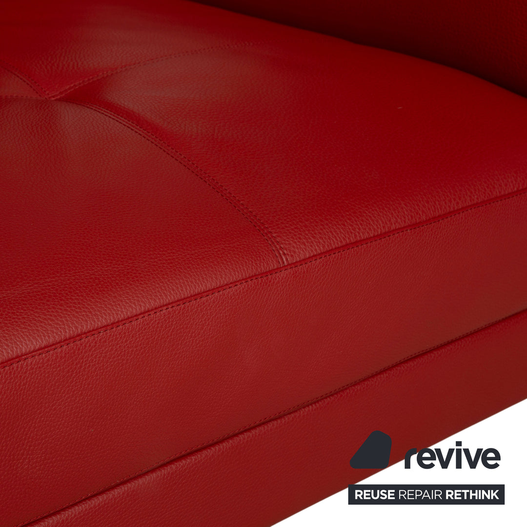 Walter Knoll Gordon Leder Viersitzer Rot Sofa Couch