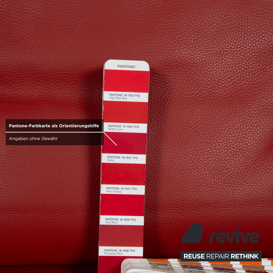 Walter Knoll Gordon Leder Viersitzer Rot Sofa Couch