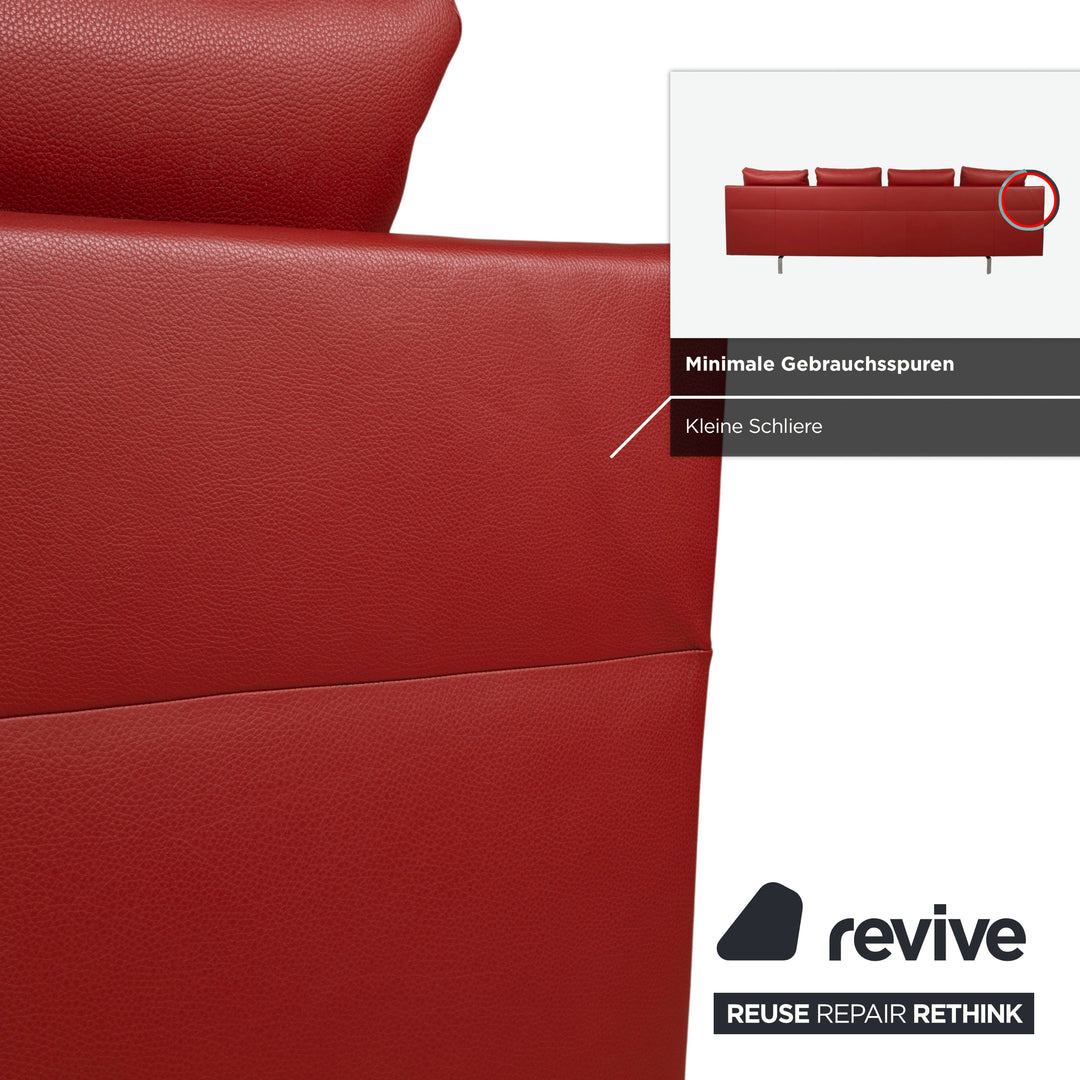 Walter Knoll Gordon Leder Viersitzer Rot Sofa Couch