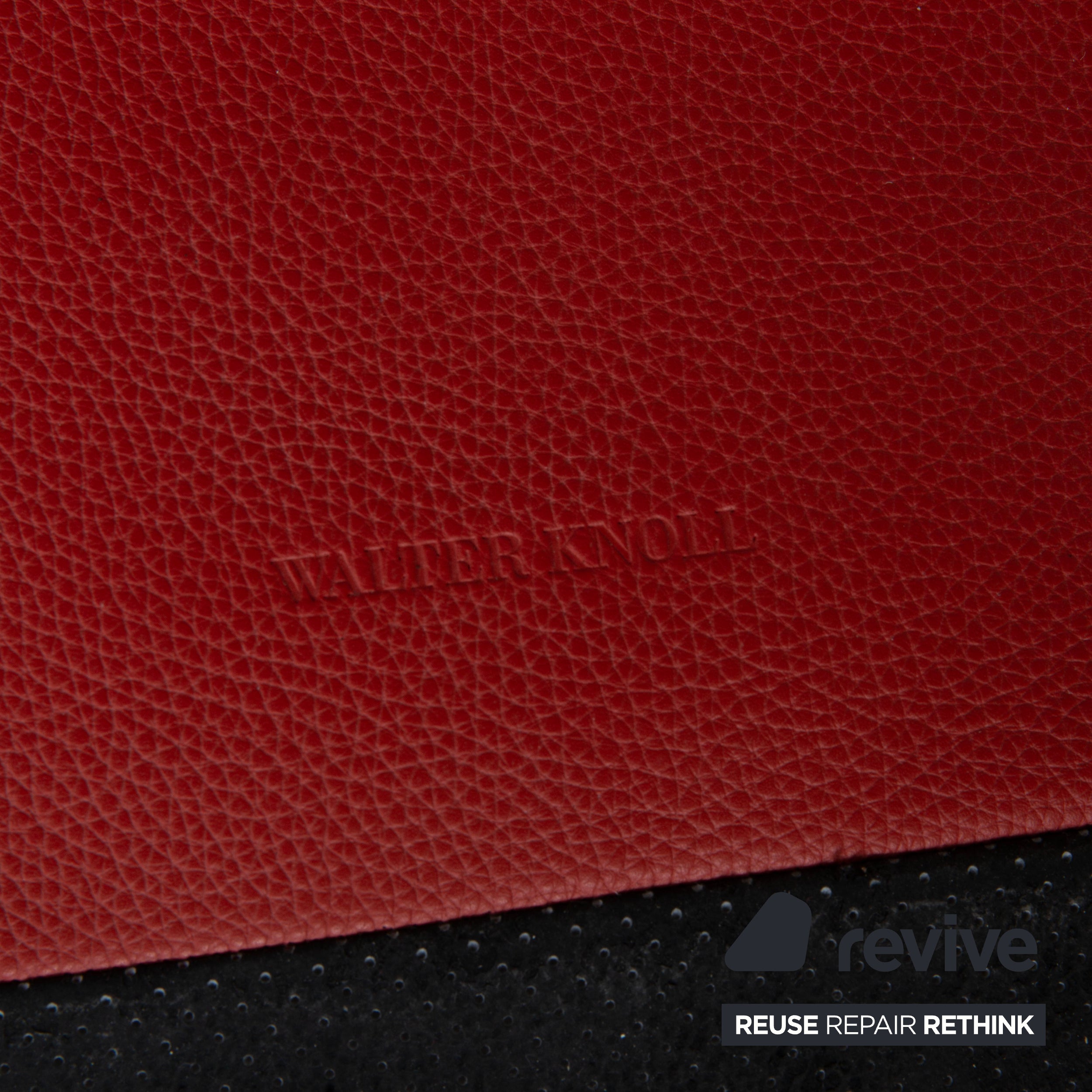 Walter Knoll Gordon Leather Four-Seater Red Sofa Couch