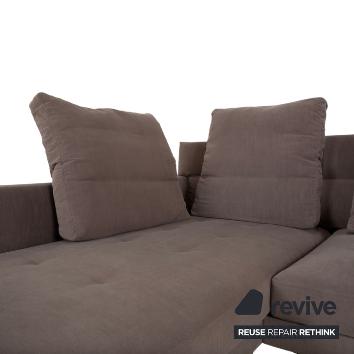 Walter Knoll Gordon Stoff Ecksofa Grau Taupe Sofa Couch