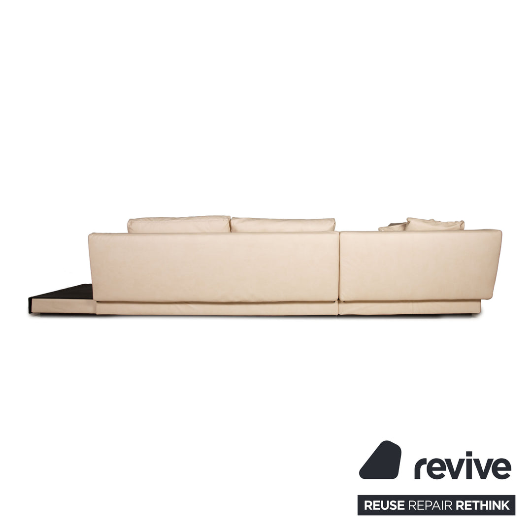 Walter Knoll Grand Suite canapé d'angle cuir végétalien (GAVIN by Höpke) nouvelle housse canapé beige crème canapé chaise longue gauche microfibre