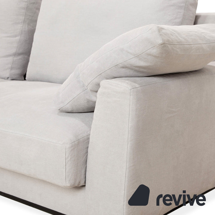 Canapé d'angle en tissu Walter Knoll Grand Suite gris clair avec rangement en cuir