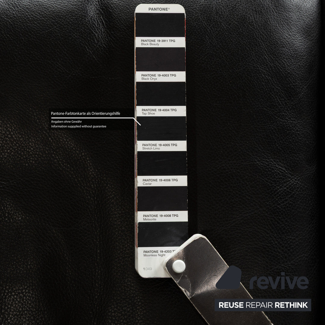 Walter Knoll Henry Leather Two-Seater Black Sofa Couch