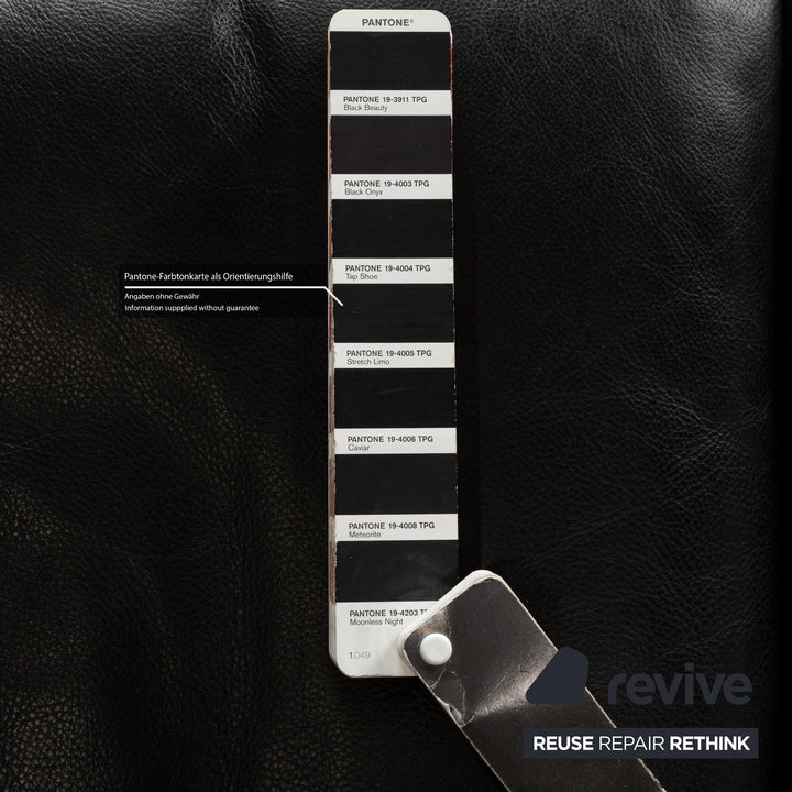 Walter Knoll Henry Leather Two-Seater Black Sofa Couch