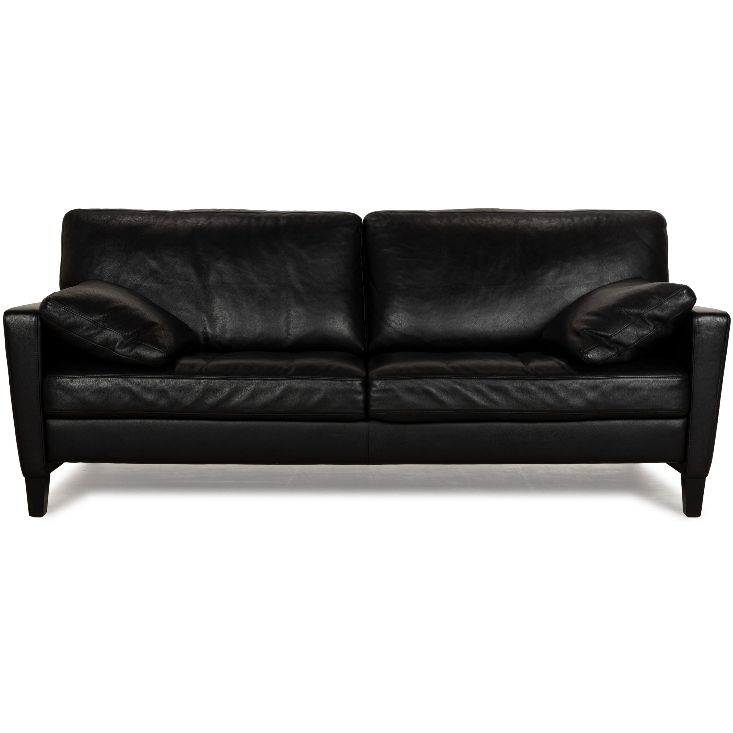 Walter Knoll Henry Leder Zweisitzer Schwarz Sofa Couch