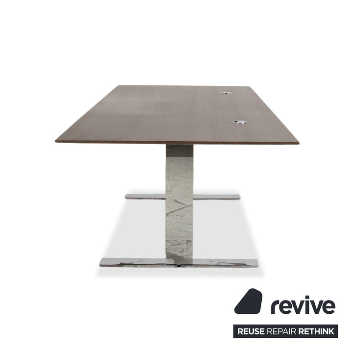 Walter Knoll Holz Schreibtisch Braun Chrom 225 x 100 cm