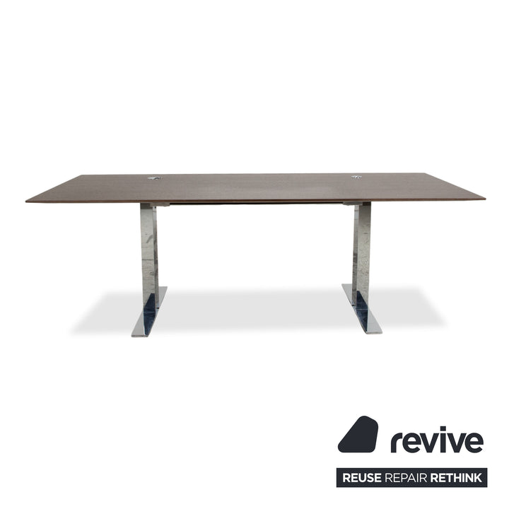 Walter Knoll Holz Schreibtisch Braun Chrom 225 x 100 cm