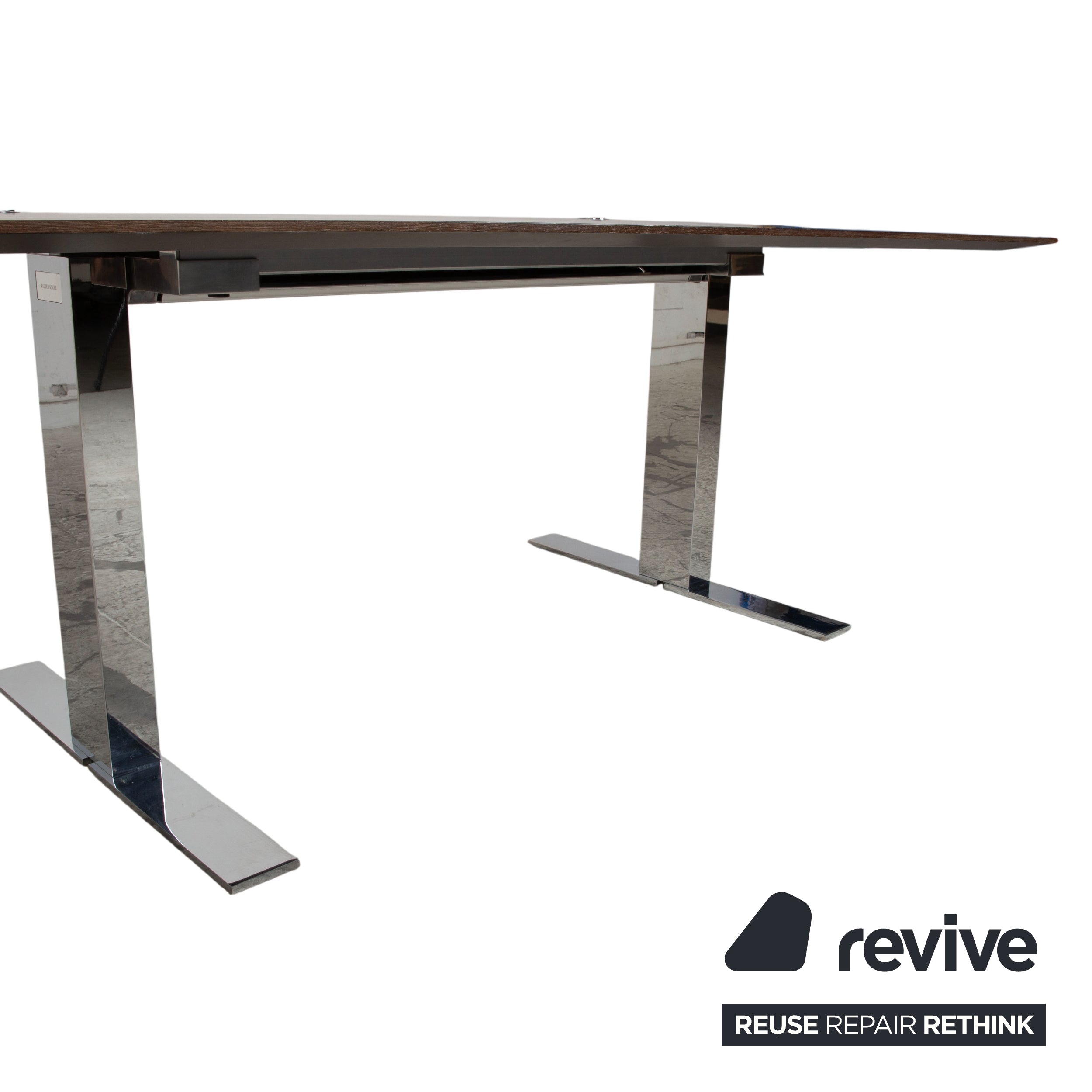 Walter Knoll Holz Schreibtisch Braun Chrom 225 x 100 cm