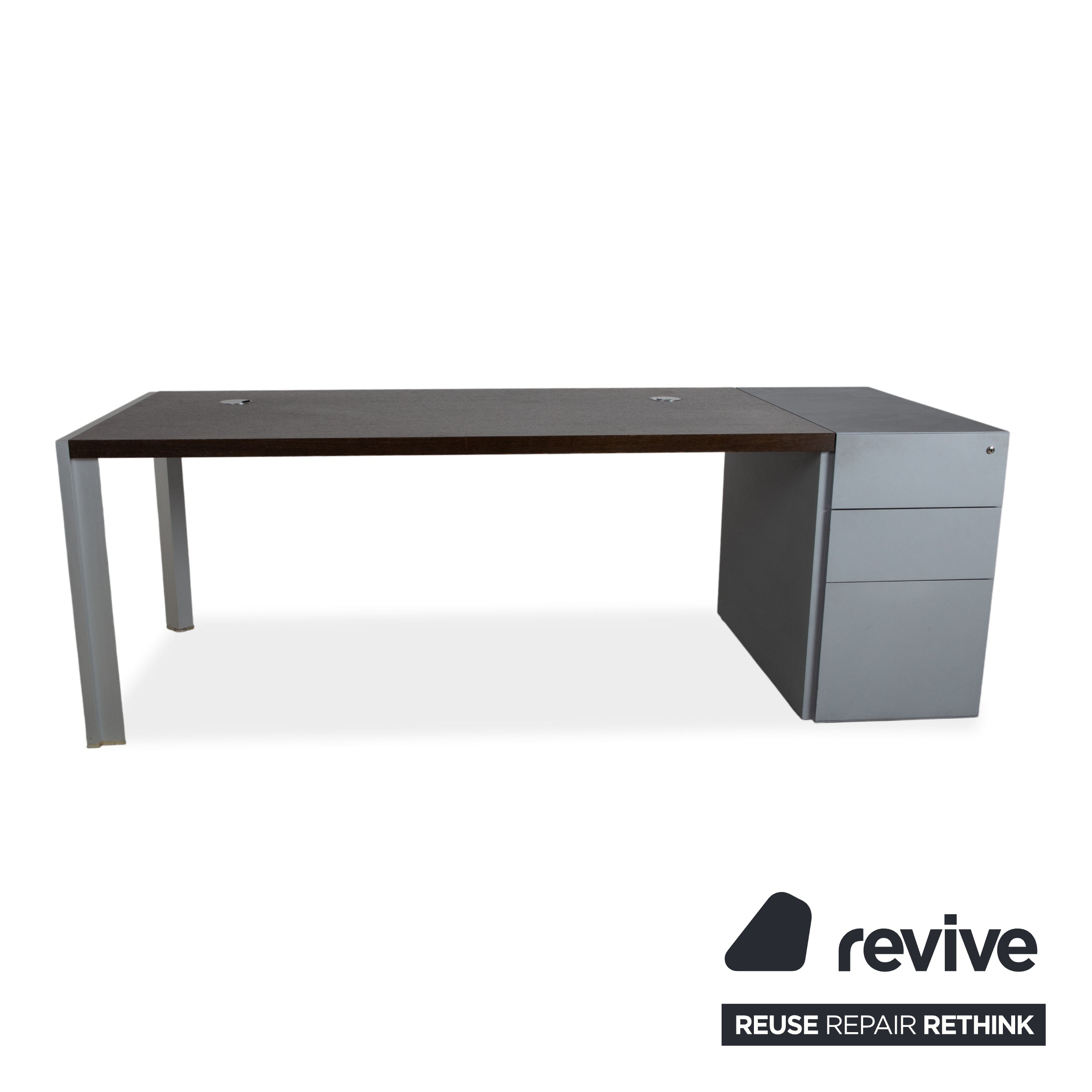 Walter Knoll Icon Holz Braun Grau Schreibtisch Schublade