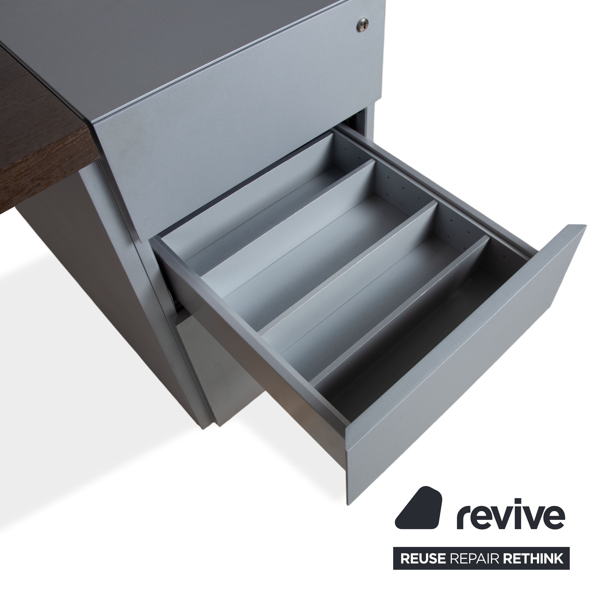 Walter Knoll Icon Holz Braun Grau Schreibtisch Schublade