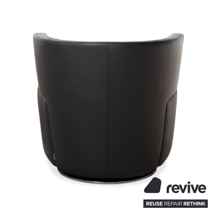 Walter Knoll Ishino Leder 2x Sessel Anthrazit Grau Drehbar