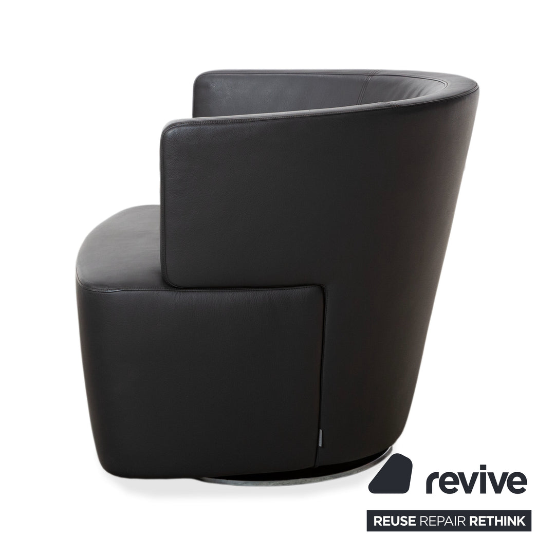 Walter Knoll Ishino Leder 2x Sessel Anthrazit Grau Drehbar