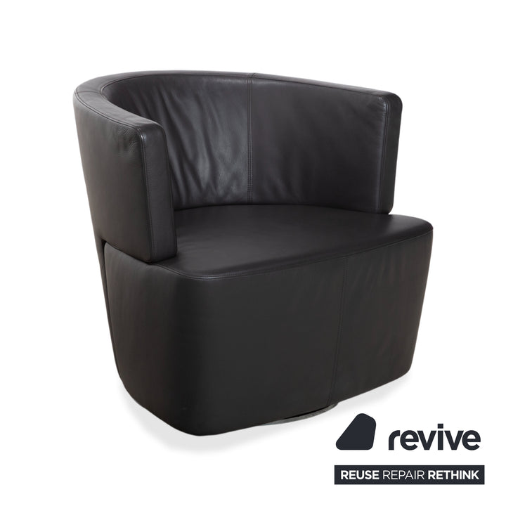 Walter Knoll Ishino Leder 3x Sessel Anthrazit Grau Drehbar