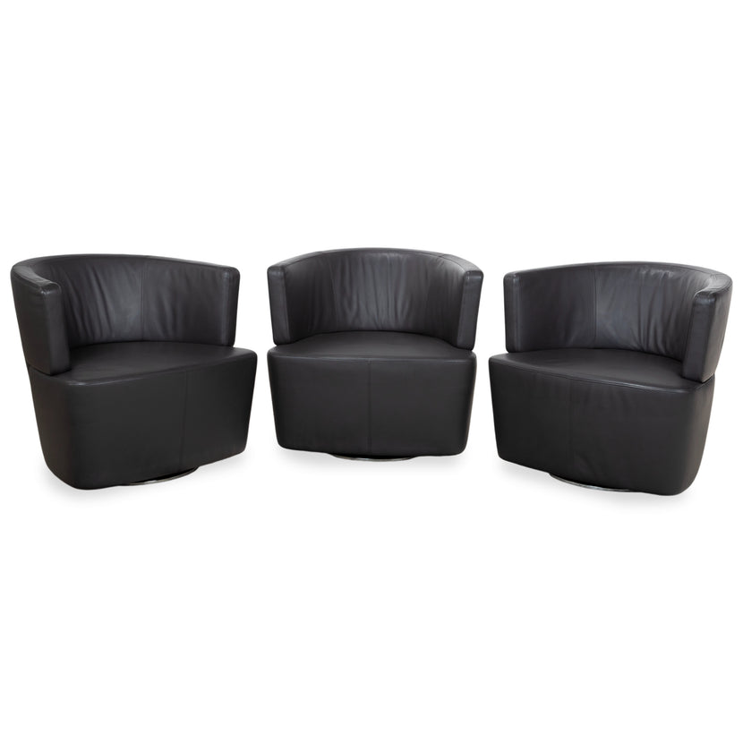Walter Knoll Ishino læder 3x lænestol antracit grå drejelig