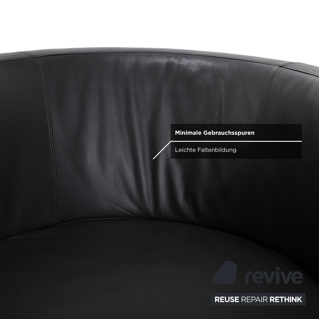 Walter Knoll Ishino Leder 3x Sessel Anthrazit Grau Drehbar