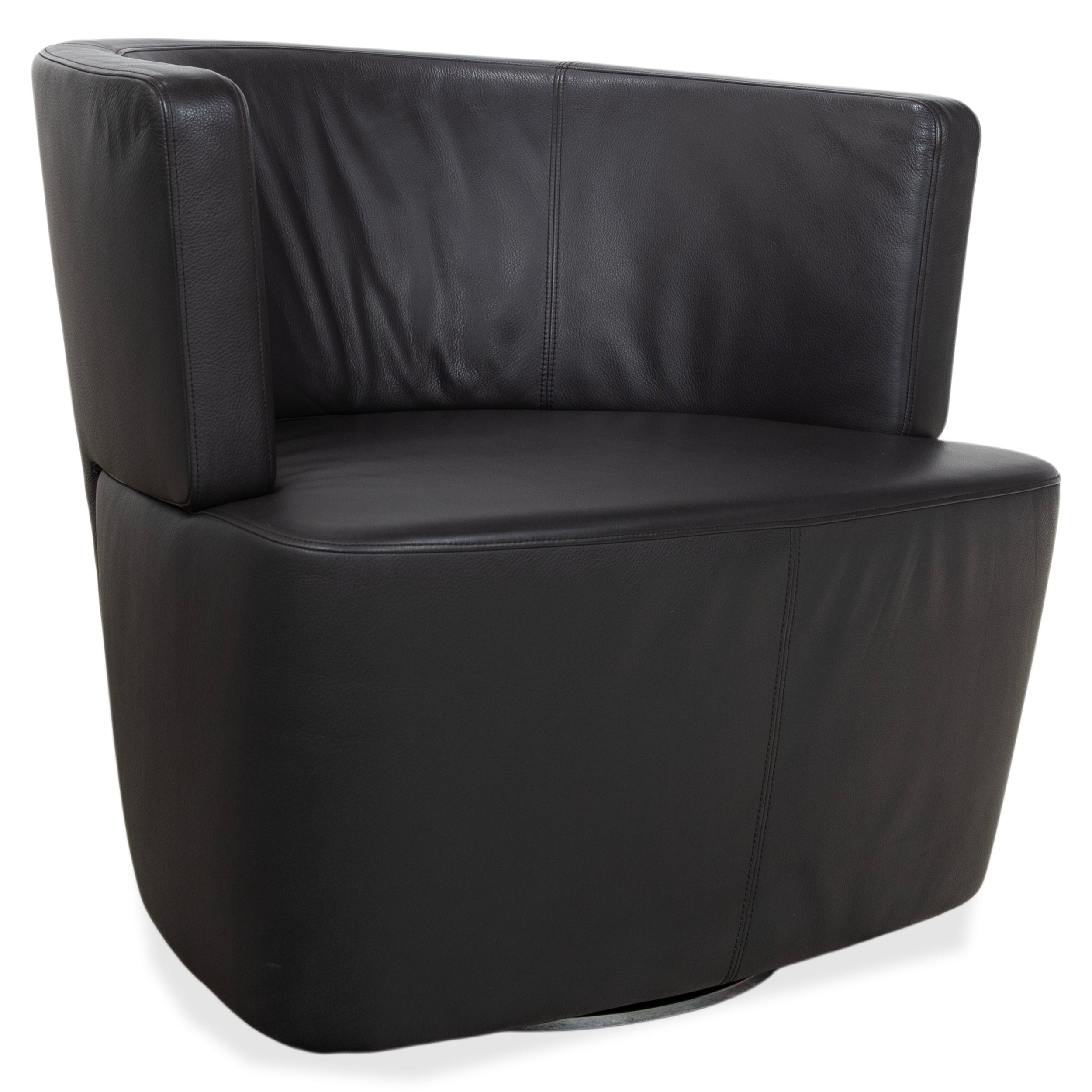 Walter Knoll Ishino lænestol i læder, antracitgrå, drejelig