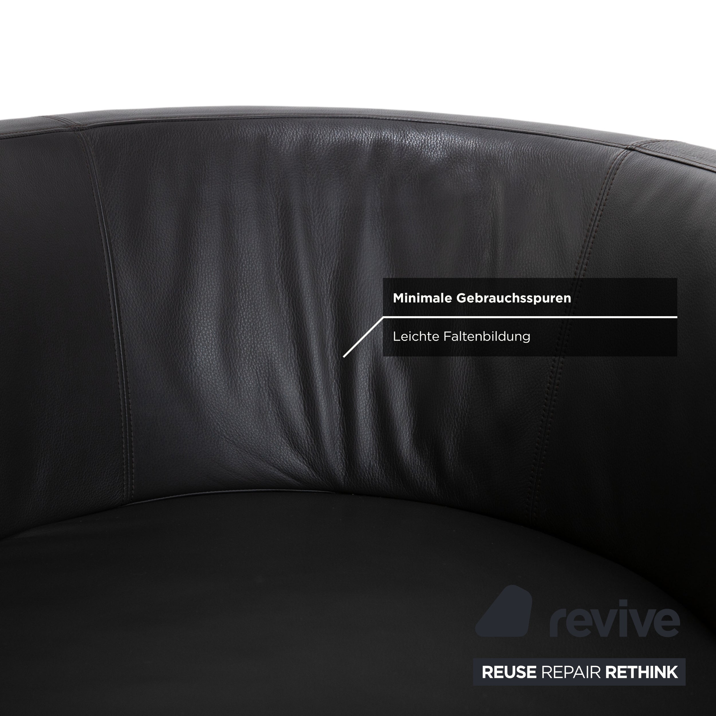 Walter Knoll Ishino lænestol i læder, antracitgrå, drejelig