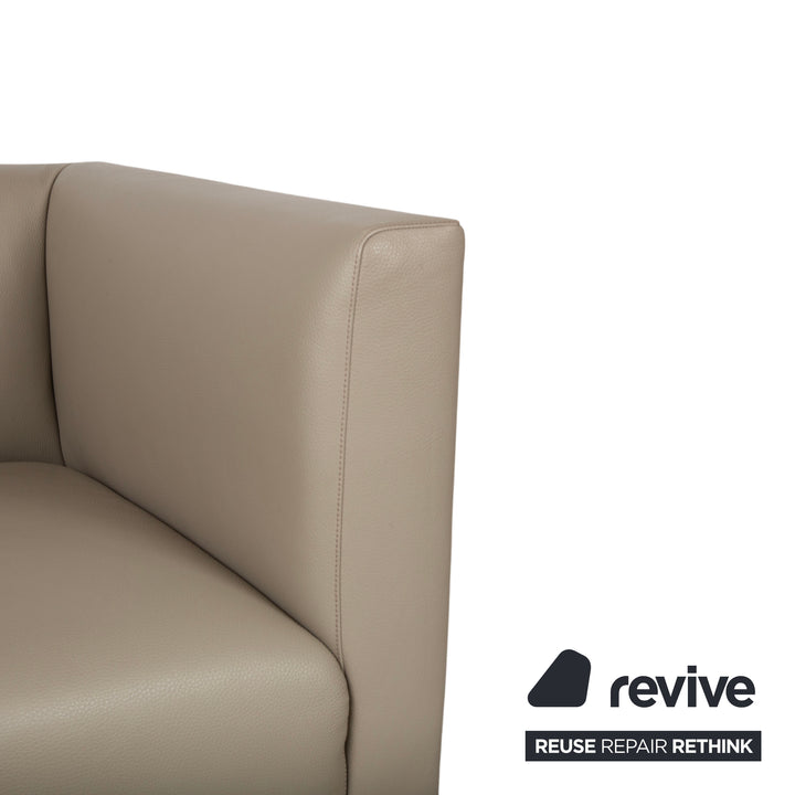 Walter Knoll Jaan Leder Chrom Sessel Creme Beige