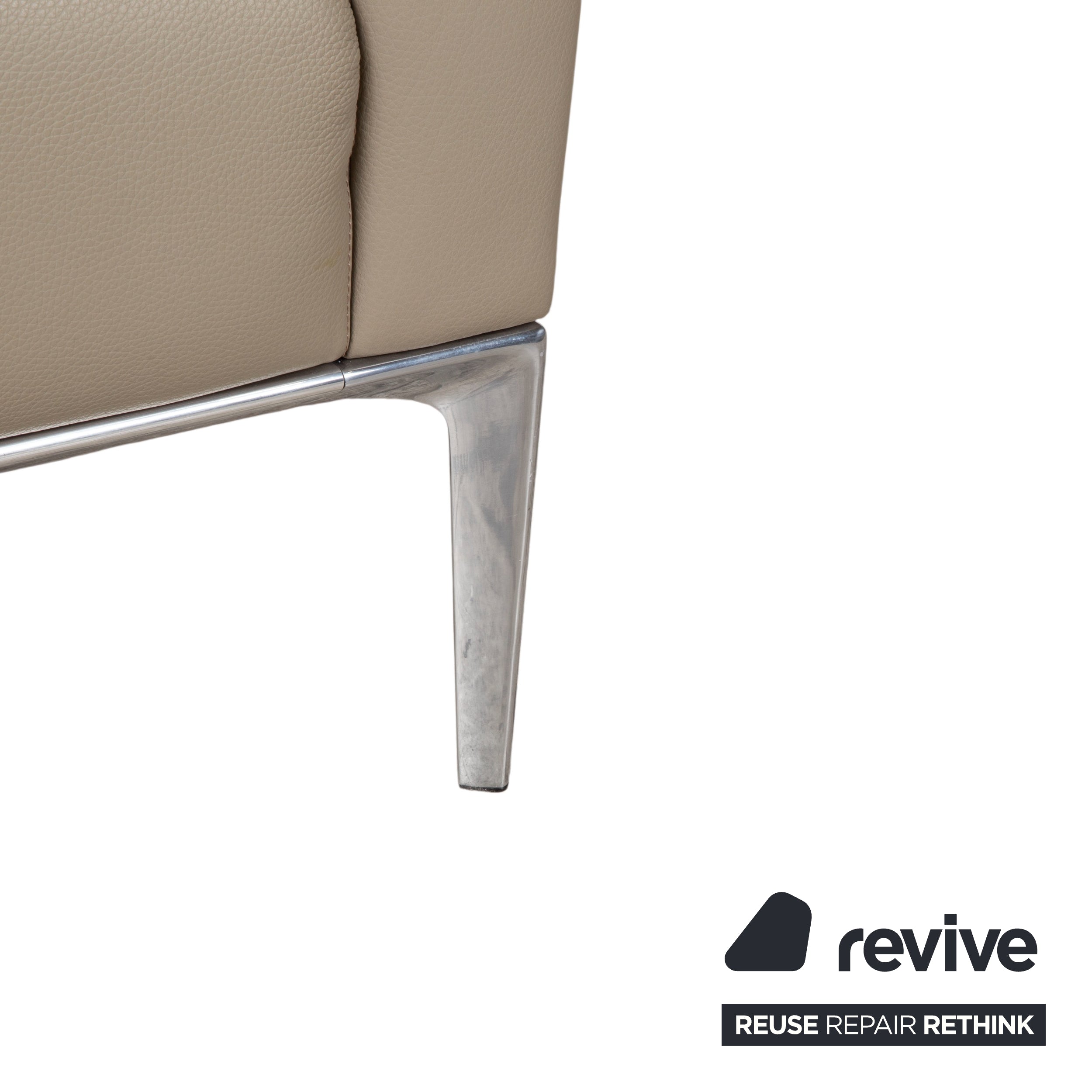 Walter Knoll Jaan Leder Chrom Sessel Creme Beige