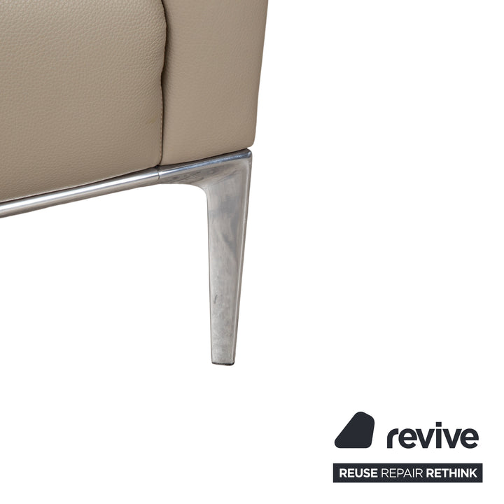 Walter Knoll Jaan Leder Chrom Sessel Creme Beige