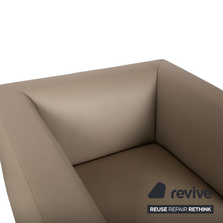 Walter Knoll Jaan Leder Chrom Sessel Creme Beige