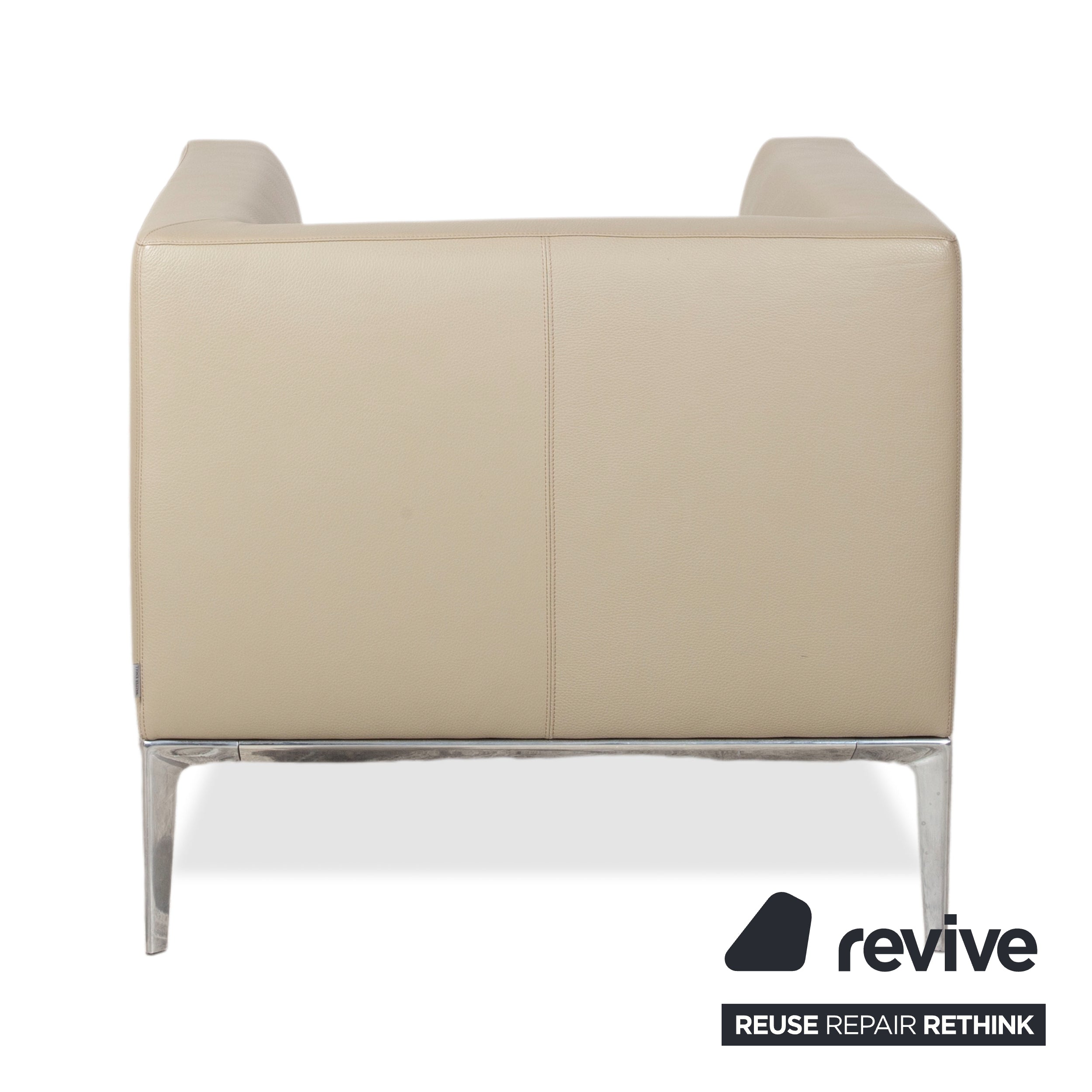 Walter Knoll Jaan Leder Chrom Sessel Creme Beige