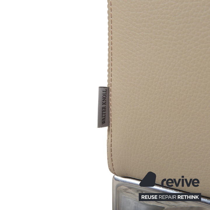 Walter Knoll Jaan Leder Chrom Sessel Creme Beige
