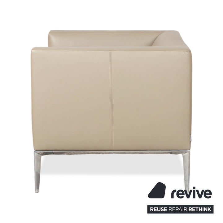 Walter Knoll Jaan Leder Chrom Sessel Creme Beige