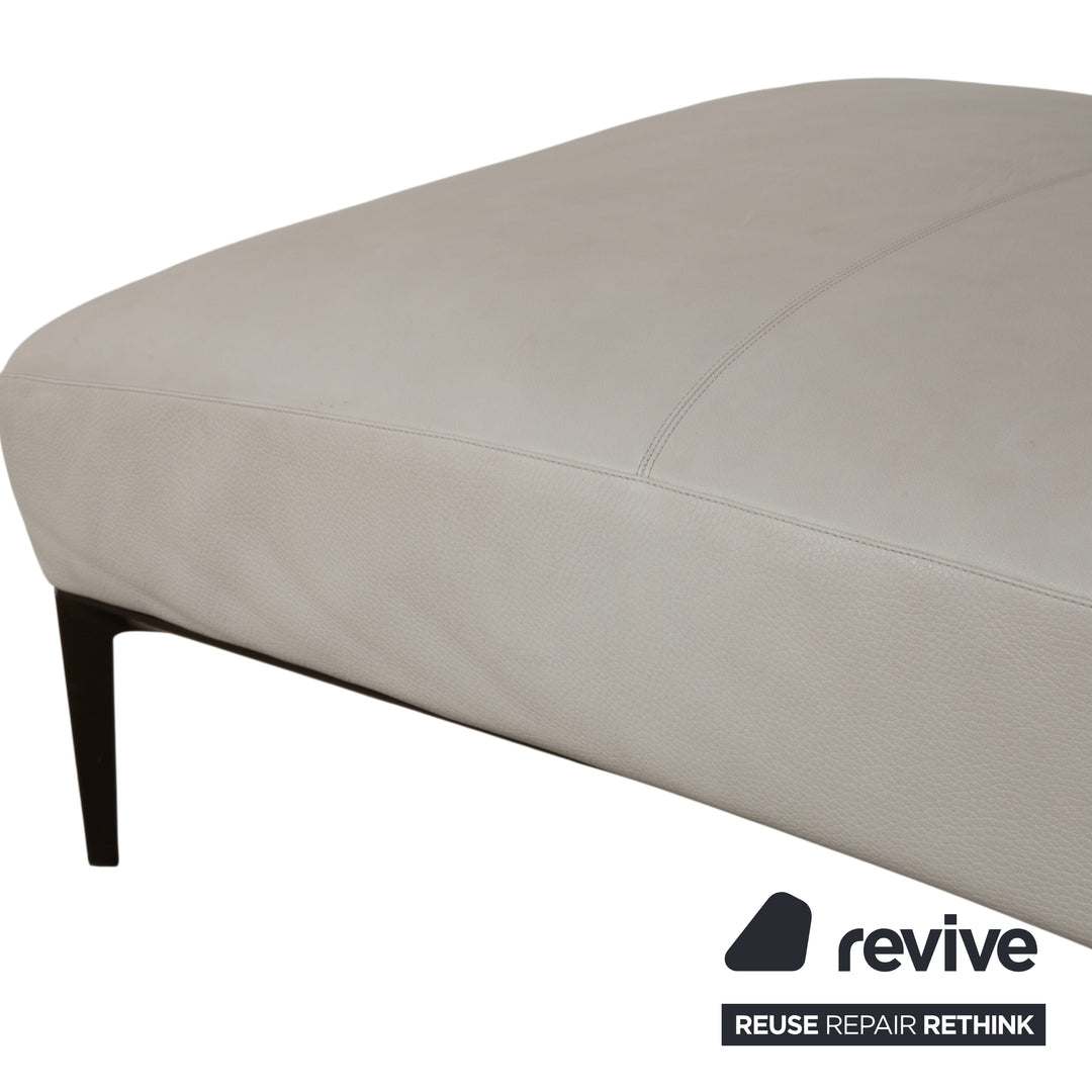 Walter Knoll Jaan Living Garnitur Leder Dreisitzer Zweisitzer Grau Creme Sofa Couch