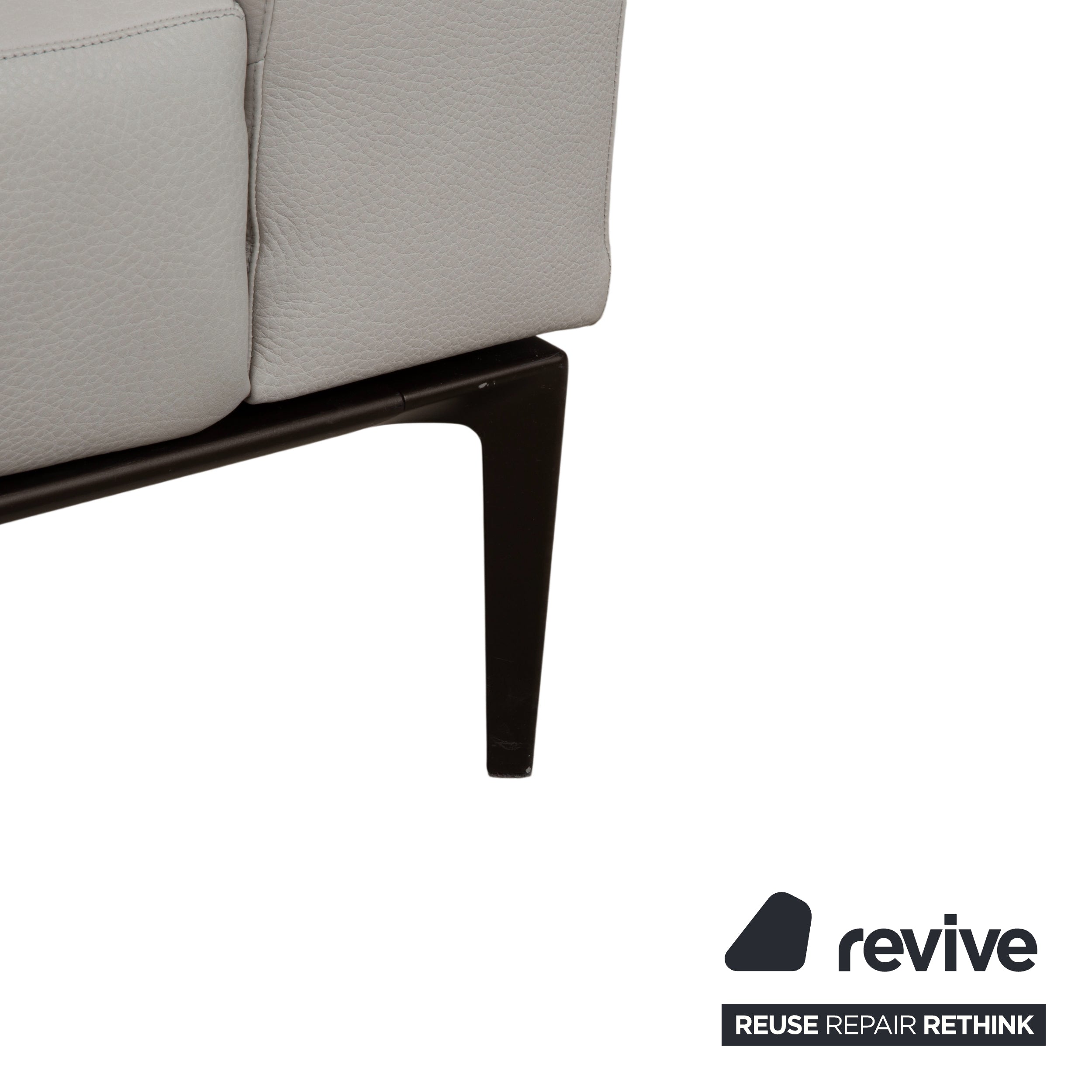 Walter Knoll Jaan Living Garnitur Leder Dreisitzer Zweisitzer Grau Creme Sofa Couch