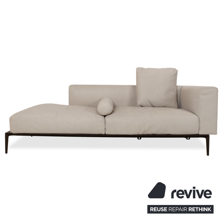 Walter Knoll Jaan Living Set Leather Three-seater Two-seater Grey Cream Sofa Couch