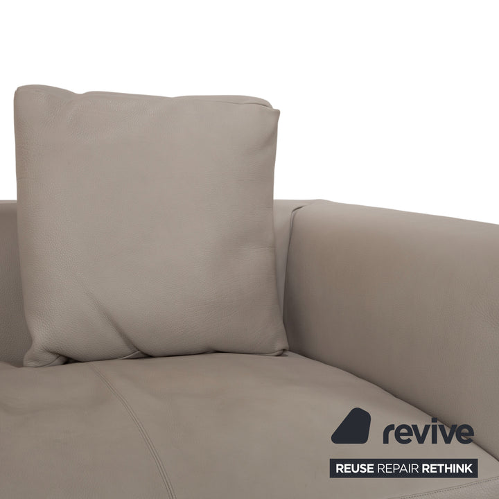 Walter Knoll Jaan Living Set Leather Three-seater Two-seater Grey Cream Sofa Couch