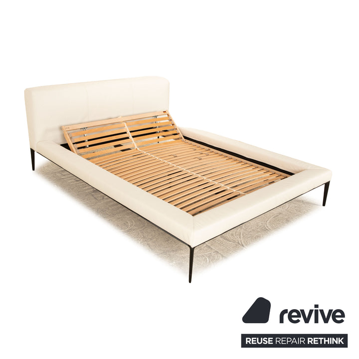 Walter Knoll Jaan Living Leather Bed White 140 cm