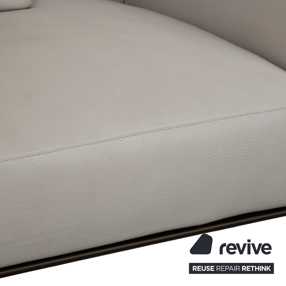Canapé trois places Walter Knoll Jaan Living cuir gris crème