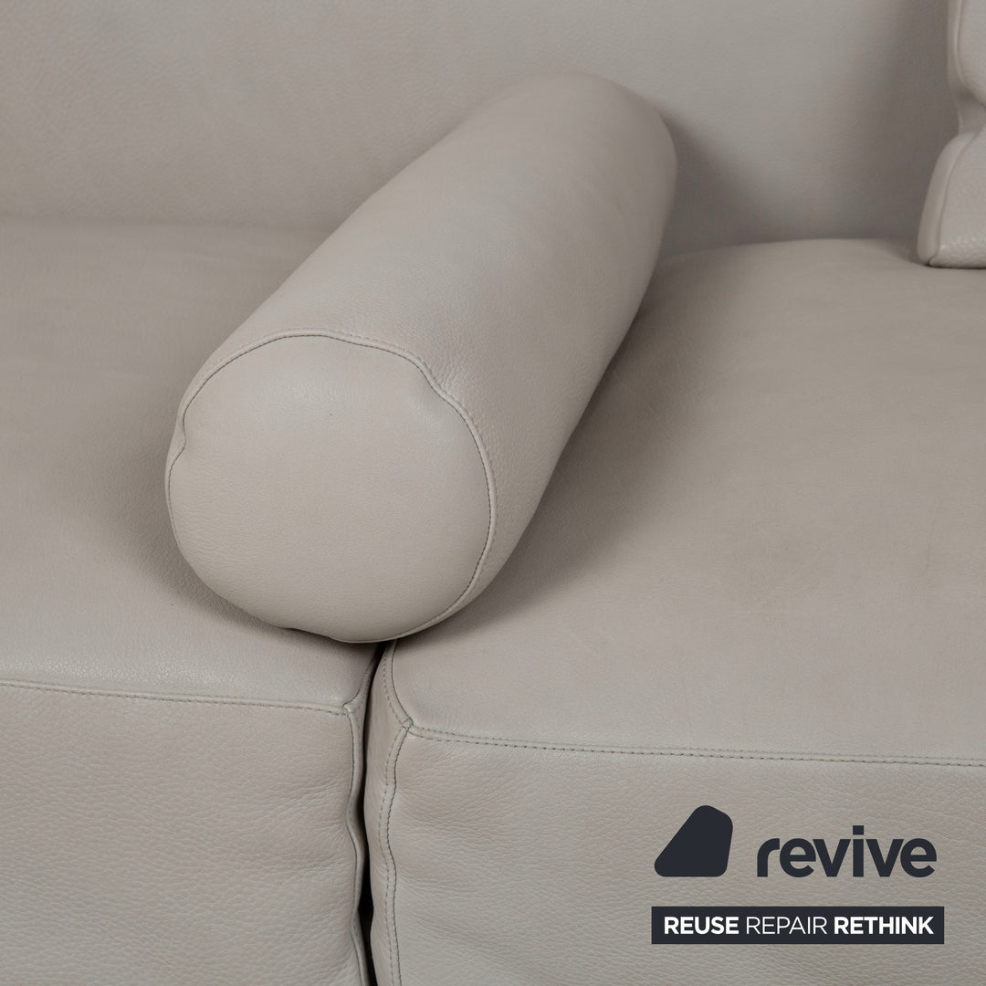 Walter Knoll Jaan Living Leder Dreisitzer Grau Creme Sofa Couch