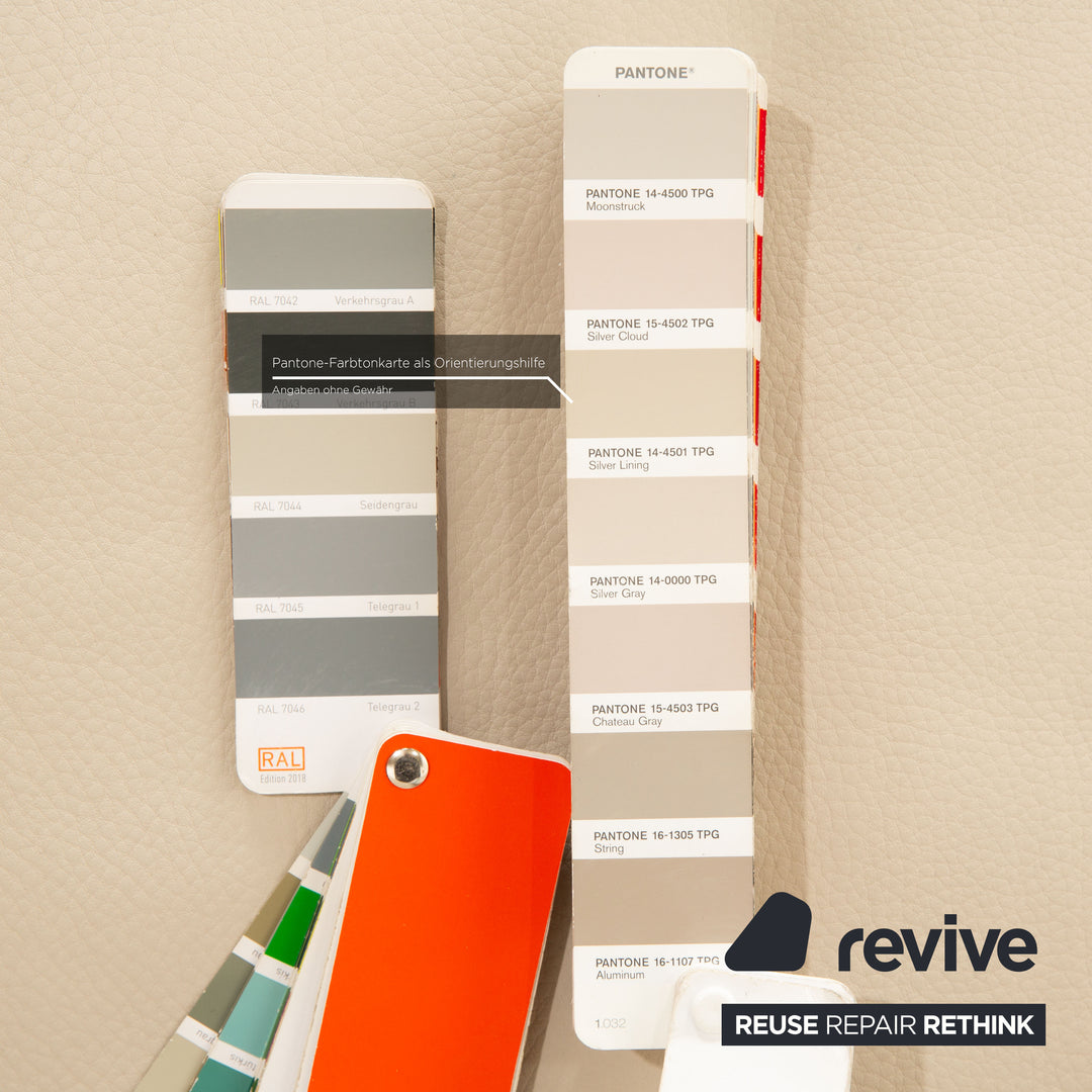 Walter Knoll Jaan Living Leather Corner Sofa Recamiere Right Cream Gray Sofa Couch