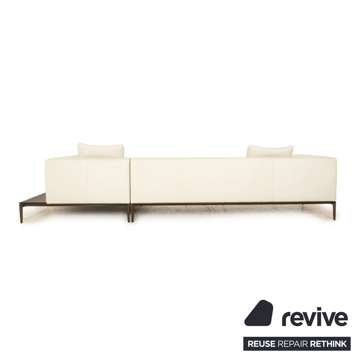 Walter Knoll Jaan Living leather sofa set cream corner sofa chaise longue right couch