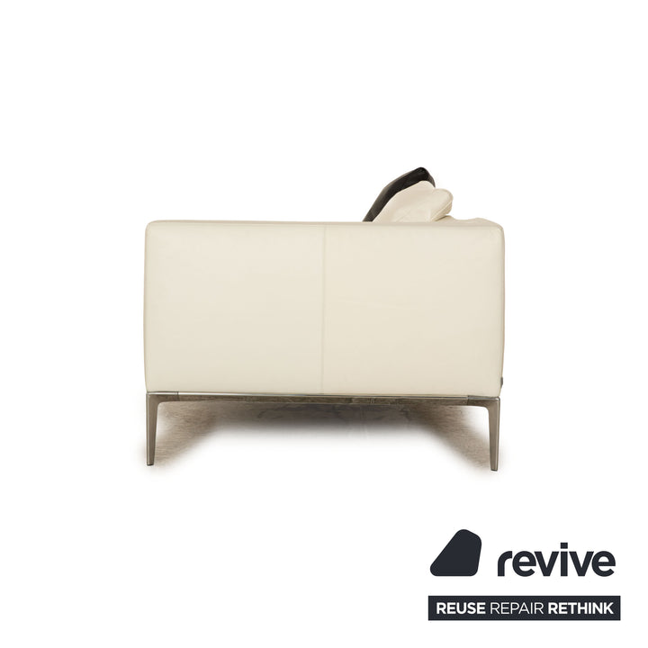 Walter Knoll Jaan Living Canapé-lit 2 places en cuir blanc crème