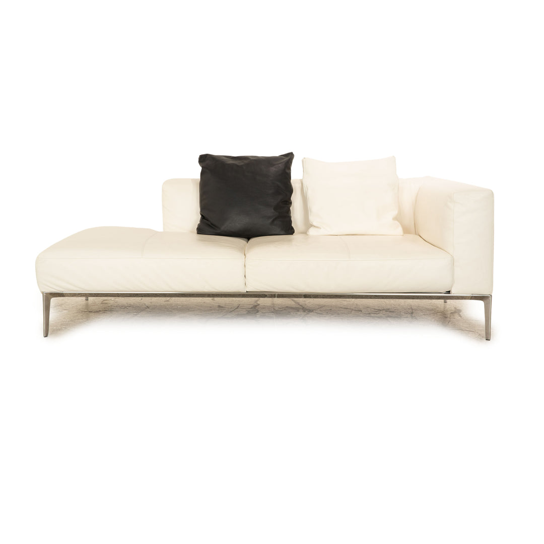 Walter Knoll Jaan Living Canapé-lit 2 places en cuir blanc crème