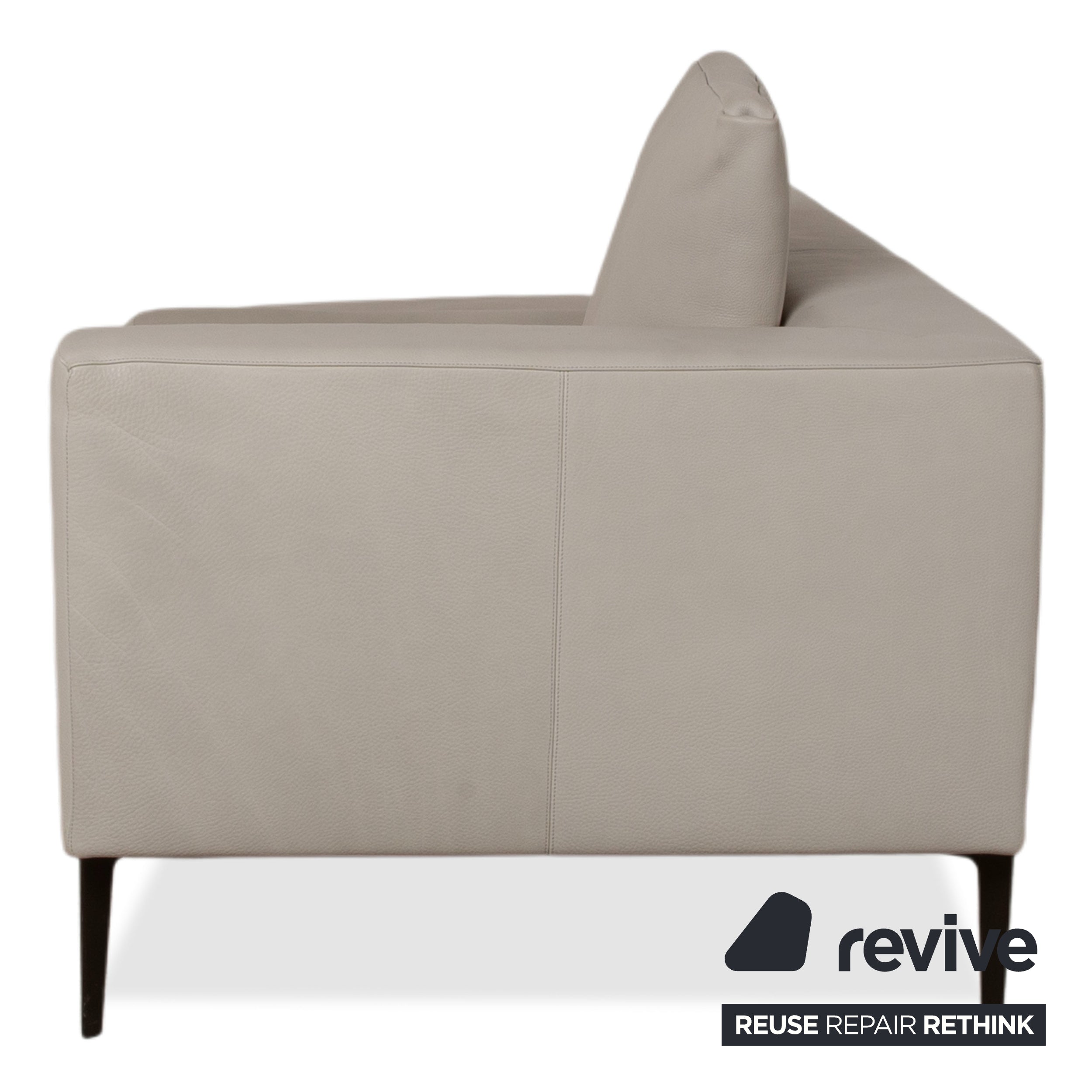 Walter Knoll Jaan Living Leder Zweisitzer Grau Creme Sofa Couch