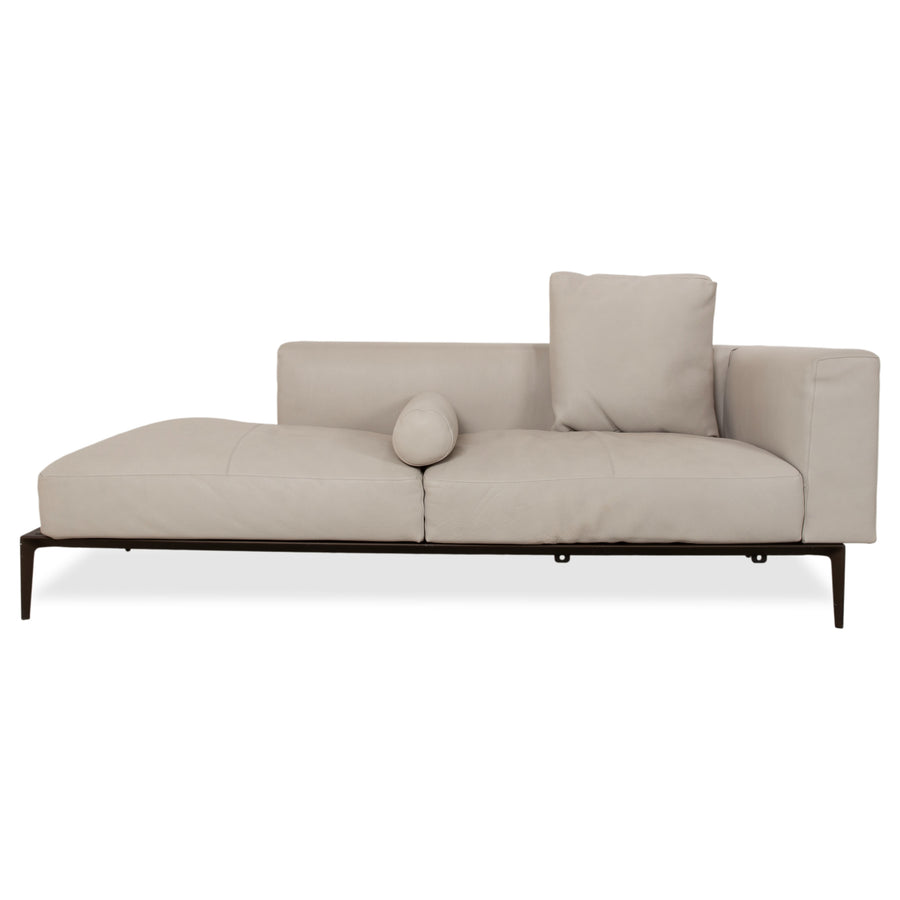 Walter Knoll Jaan Living Leder Zweisitzer Grau Creme Sofa Couch