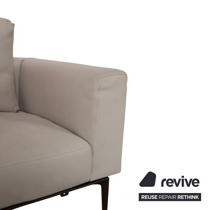 Walter Knoll Jaan Living Leder Zweisitzer Grau Creme Sofa Couch