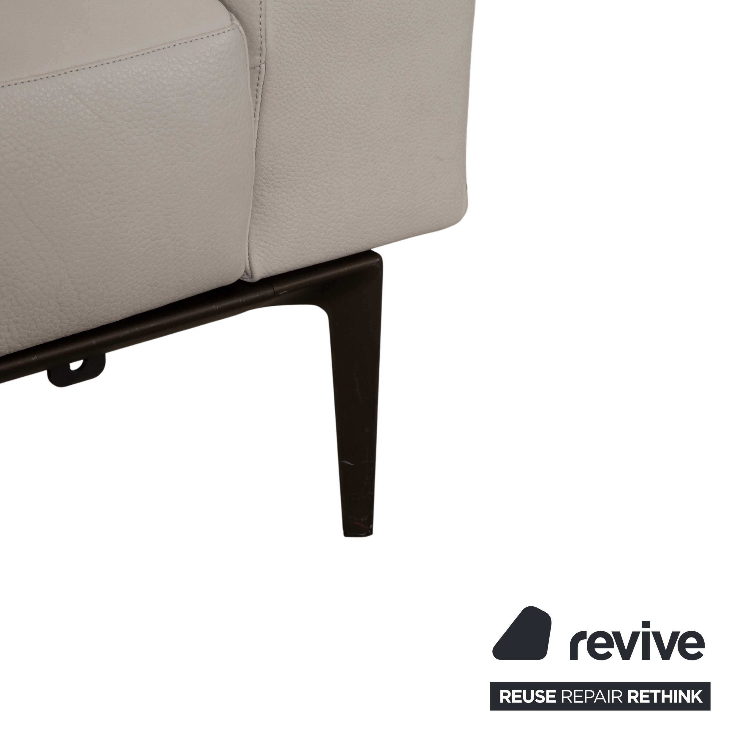Walter Knoll Jaan Living Leder Zweisitzer Grau Creme Sofa Couch
